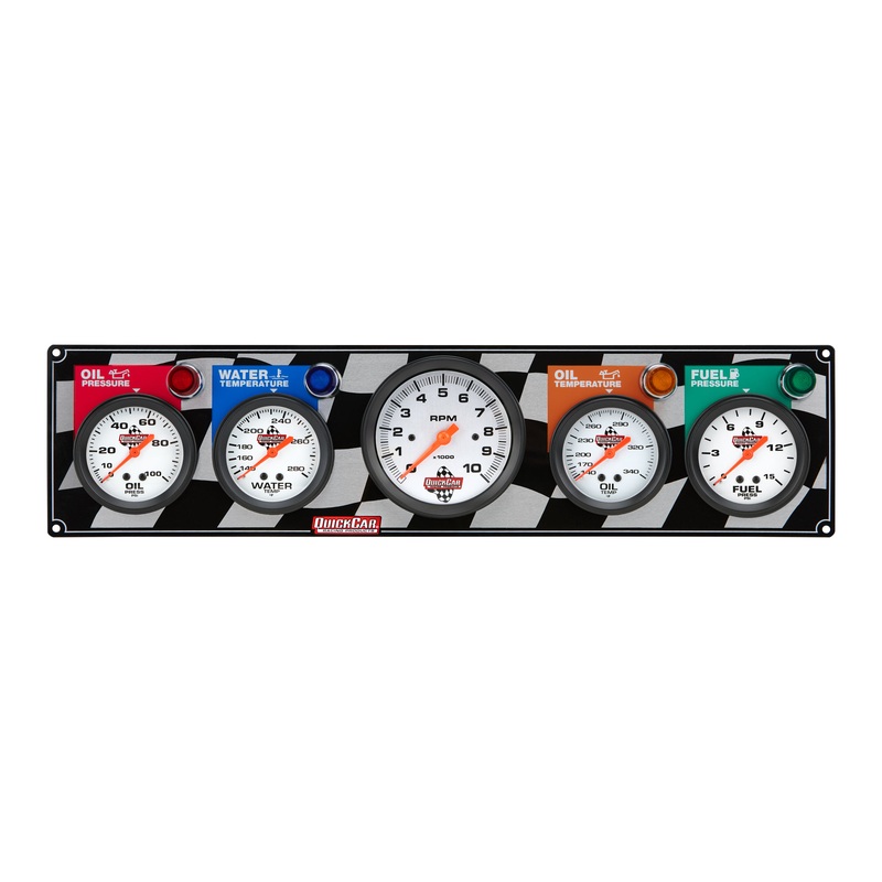 QuickCar Gauge Panel OP/WT/OT/FP w/Tach