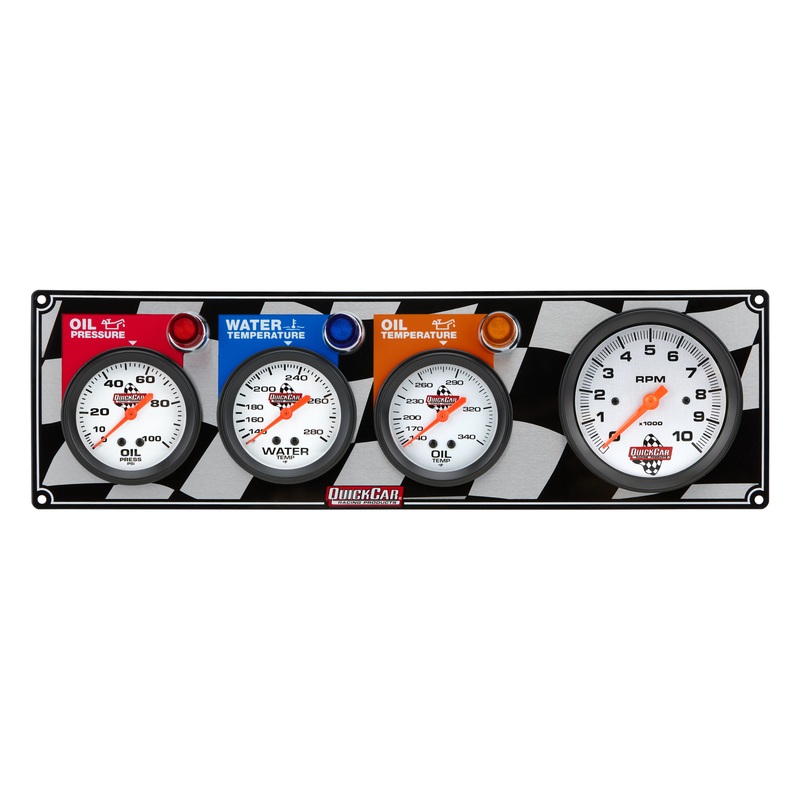 QuickCar Gauge Panel OP/WT/OT w/Tach