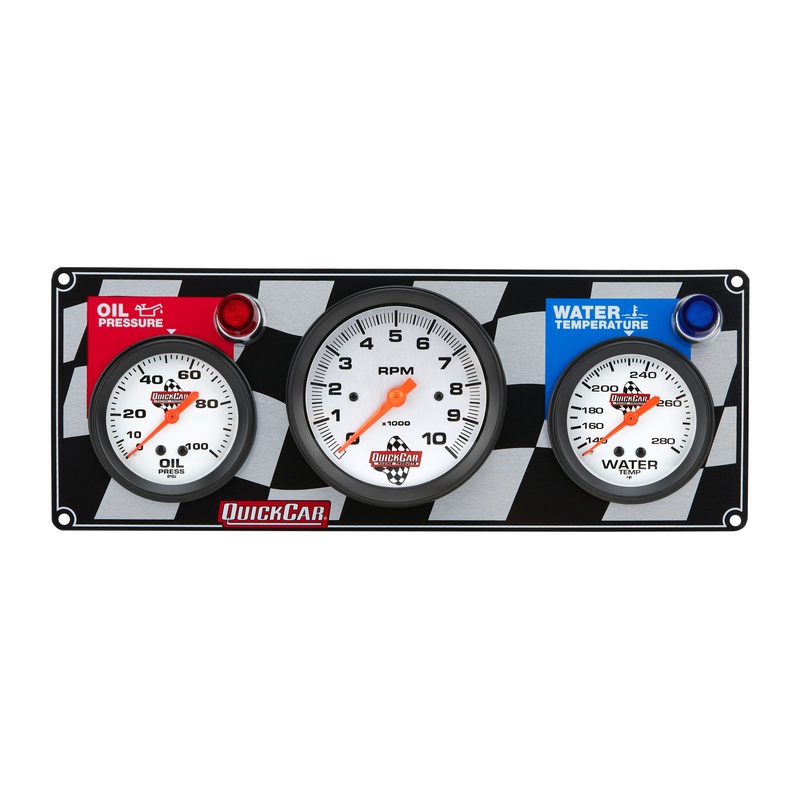 QuickCar Gauge Panel OP/WT w/Tach