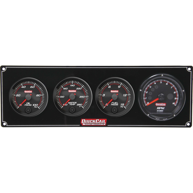QuickCar Redline 3-1 Gauge Panel OP/WT/FP w/Recall Tach