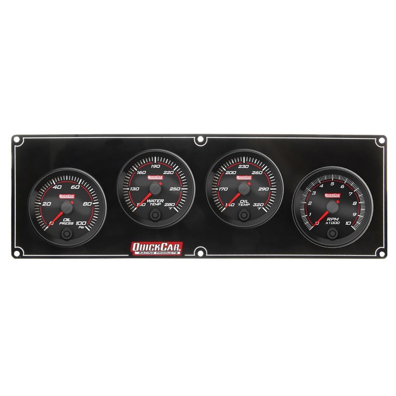 QuickCar Redline 3-1 Gauge Panel OP/WT/OT w/2-5/8 Tach