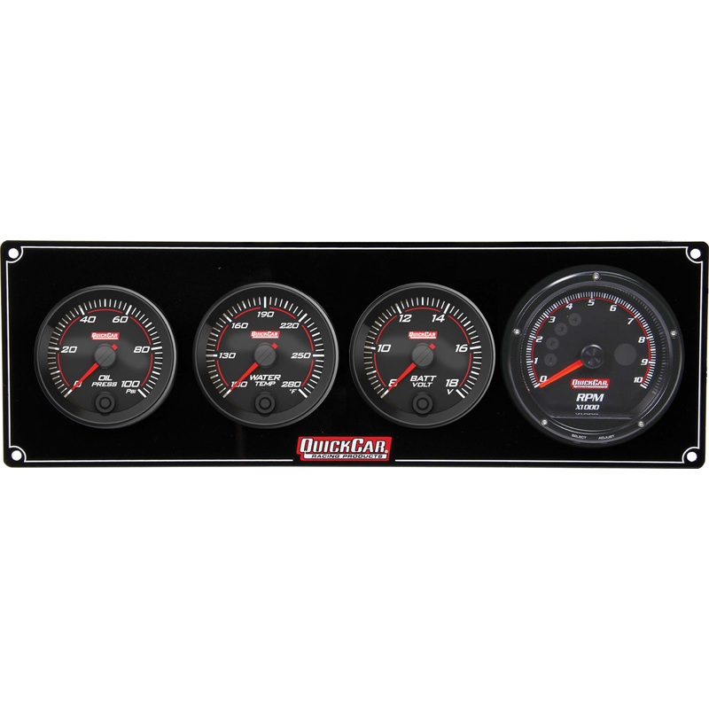 QuickCar Redline 3-1 Gauge Panel OP/WT/Volt w/Recall Tach
