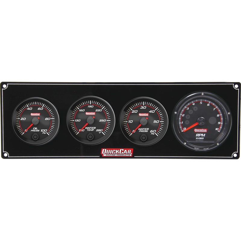 QuickCar Redline 3-1 Gauge Panel OP/WT/WP w/Recall Tach