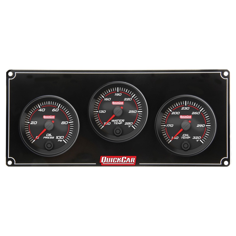 QuickCar Redline 3 Gauge Panel OP/WT/OT