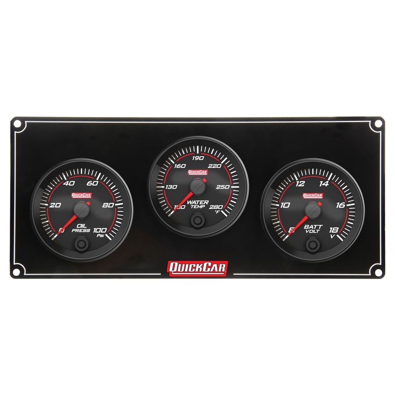 QuickCar Redline 3 Gauge Panel OP/WT/VOLT