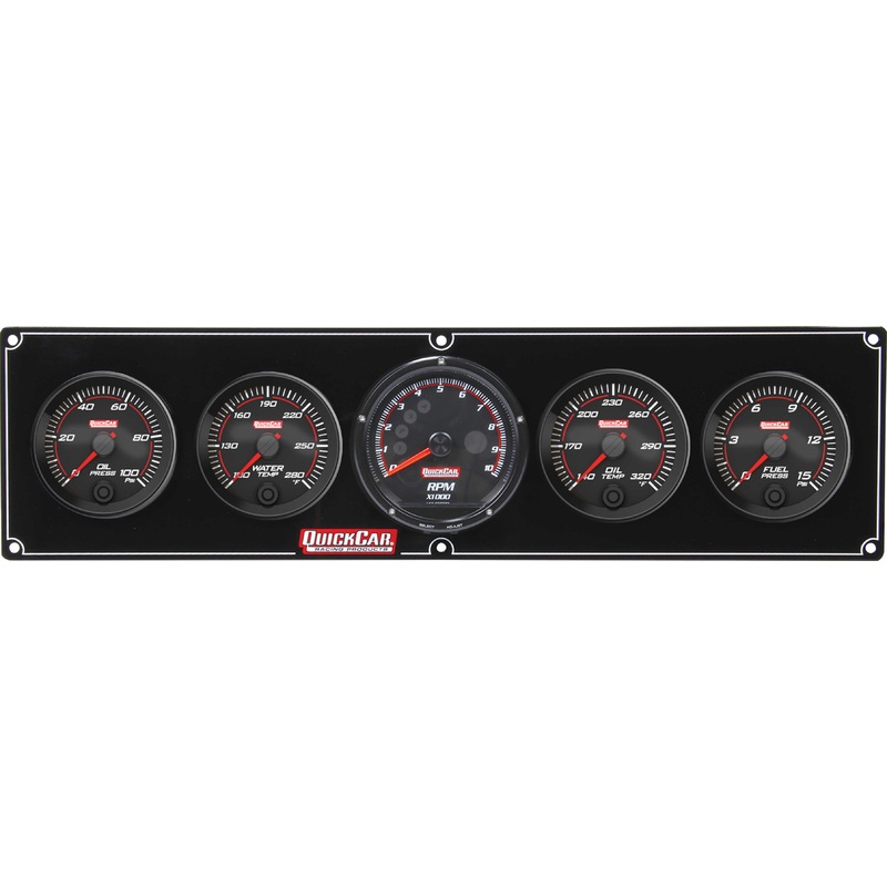 QuickCar Redline 4-1 Gauge Panel OP/WT/OT/FP w/Recall Tac
