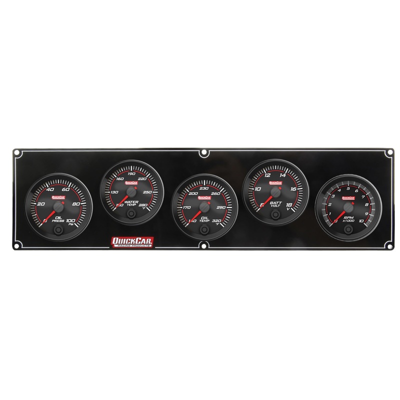 QuickCar Redline 4-1 Gauge Panel OP/WT/OT/Volt w/2-5/8 Ta