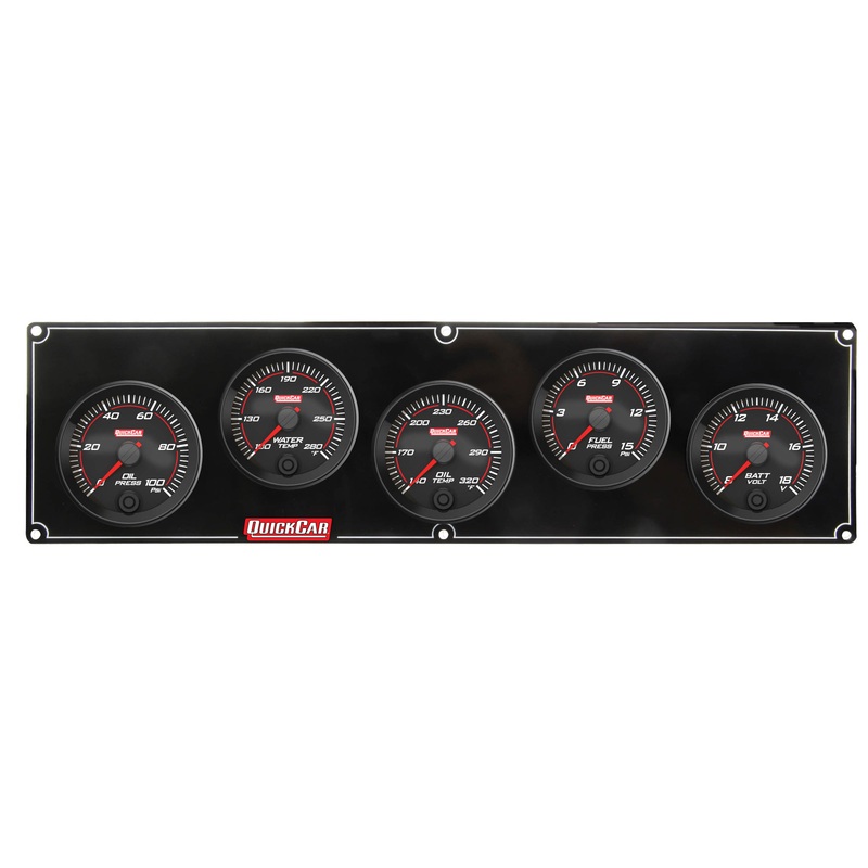 QuickCar Redline 5 Gauge Panel OP/WT/OT/FP/VOLT