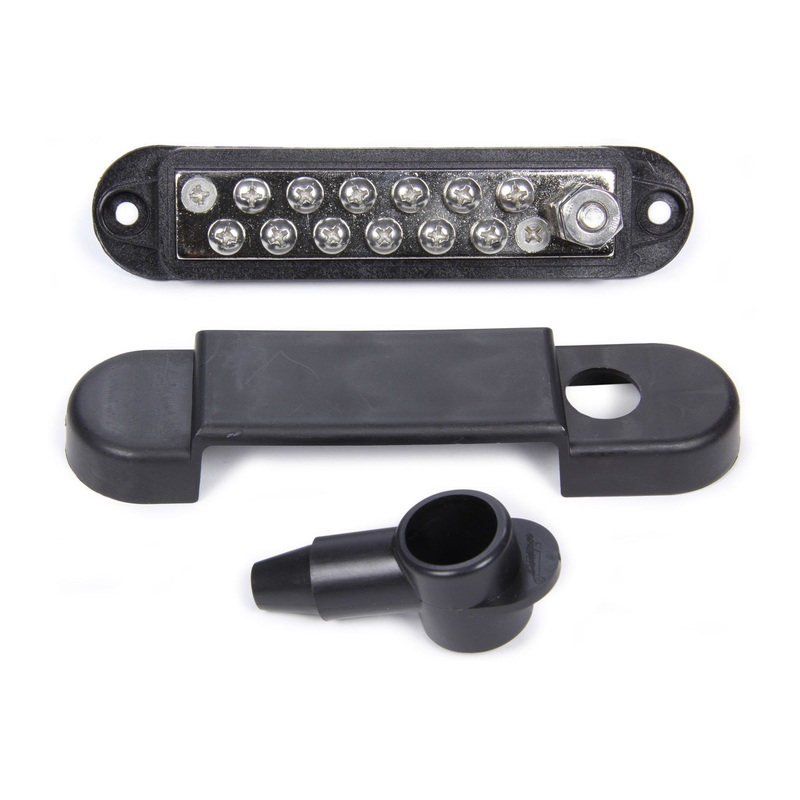 QuickCar Black Terminal Buss Bar w/Covers