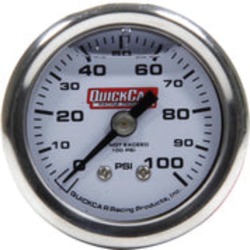 QuickCar Pressure Gauge 0-100 PSI 1.5 Liquid Filled