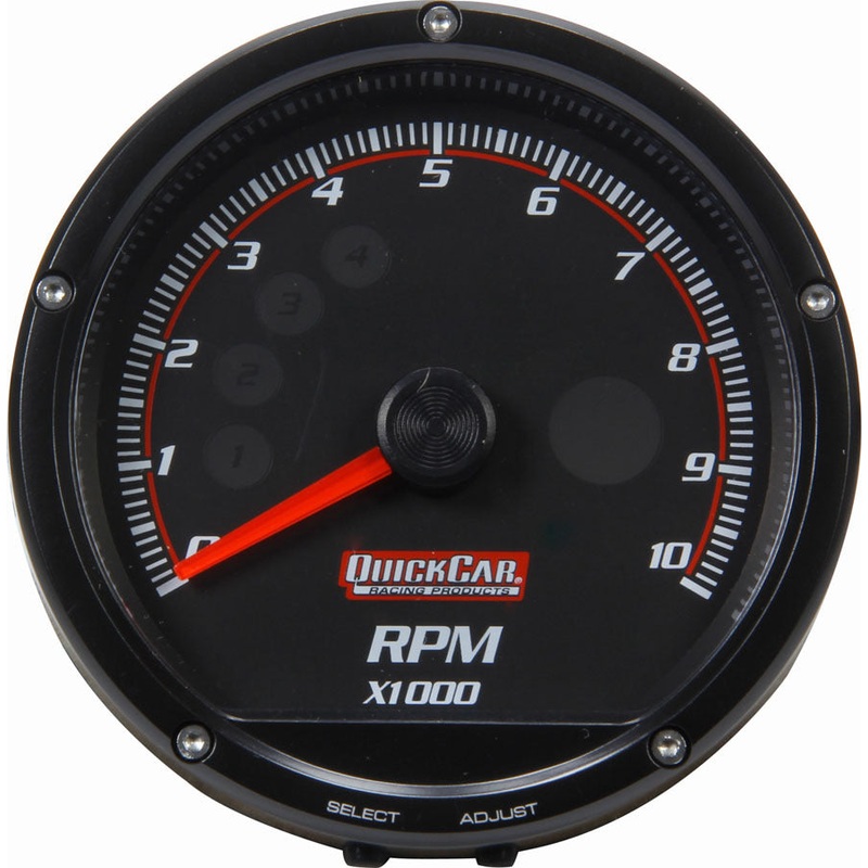 QuickCar Redline Multi-Recall Tach Black