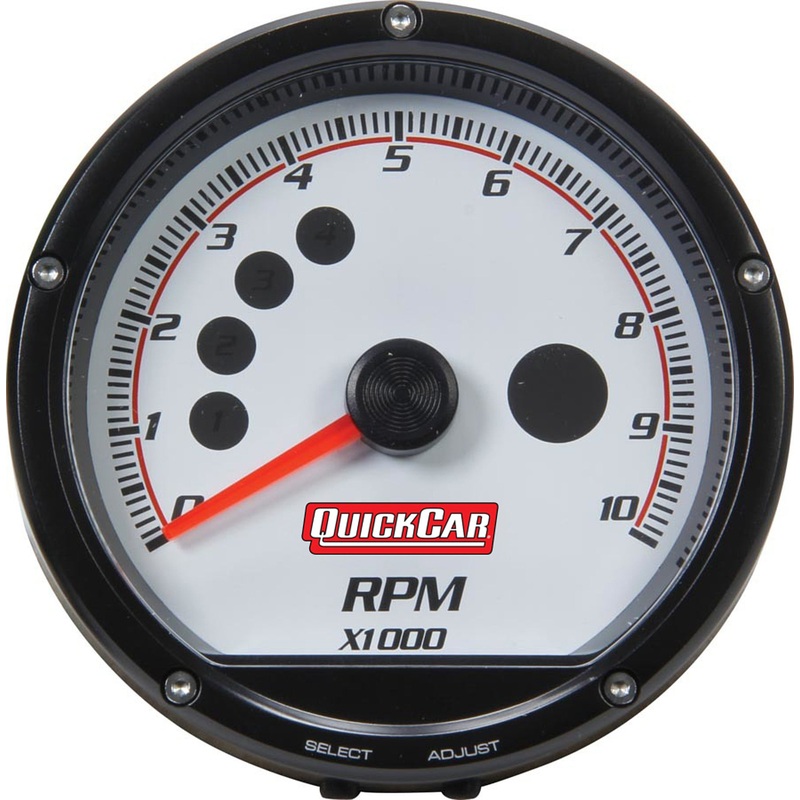 QuickCar Redline Multi-Recall Tach White