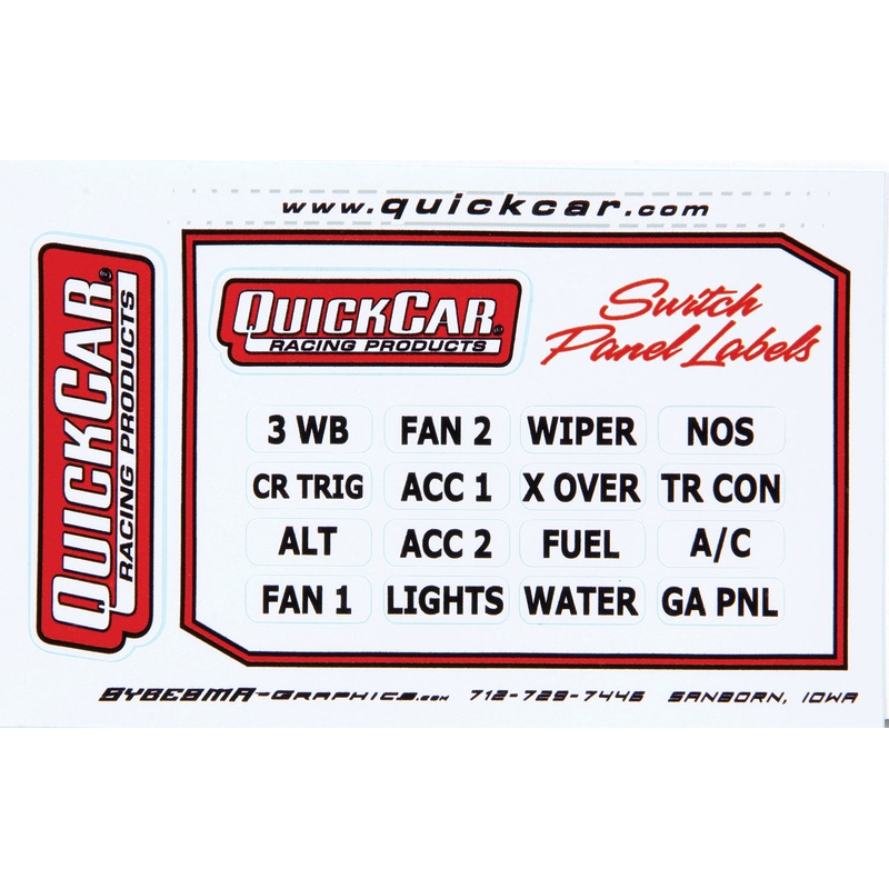QuickCar Switch Panel Stickers Small Ignition Panels