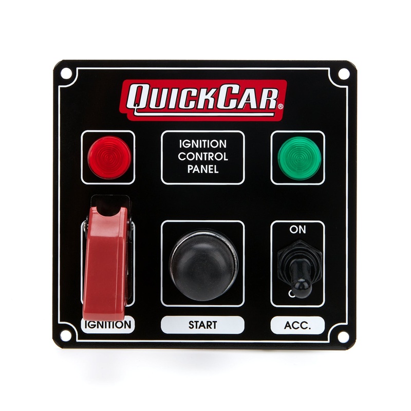 QuickCar Ignition Panel Black w/2 Acc. & Lights