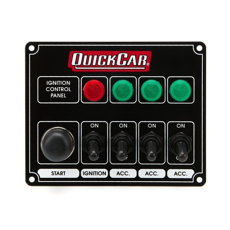 QuickCar Ignition Panel Black w/3 Acc. & Lights
