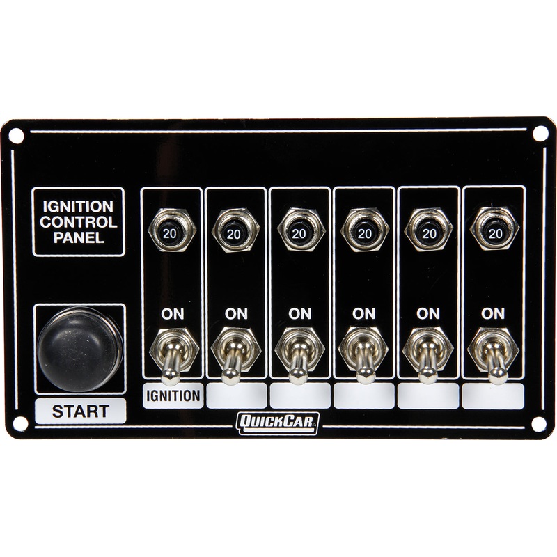 QuickCar Ignition Panel Black w/Start Button 5 Acc. Circuit