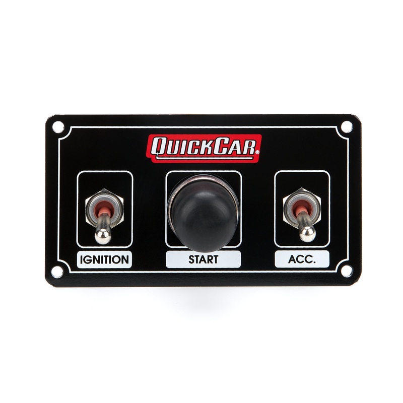 QuickCar Ignition Panel Black w/Weatherproof Switches