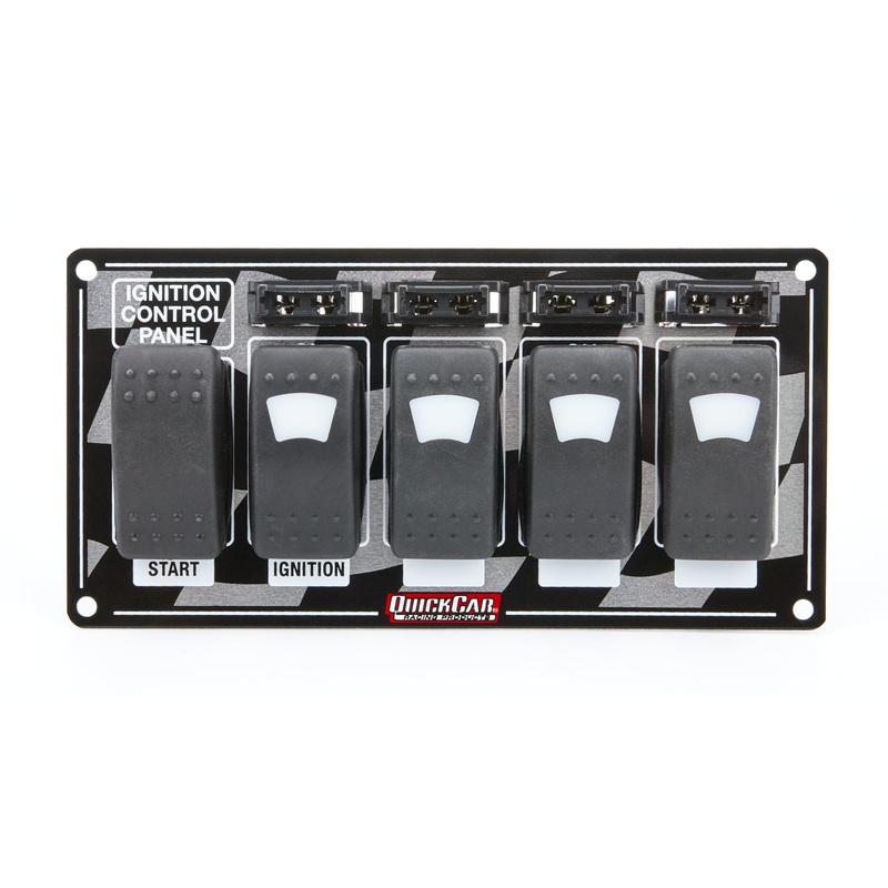 QuickCar Ignition Panel w/Rocker Switches Fuses & Lights
