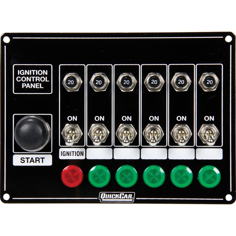 QuickCar Ignition Panel w/Start Button 5 Acc. Circuit Breaker
