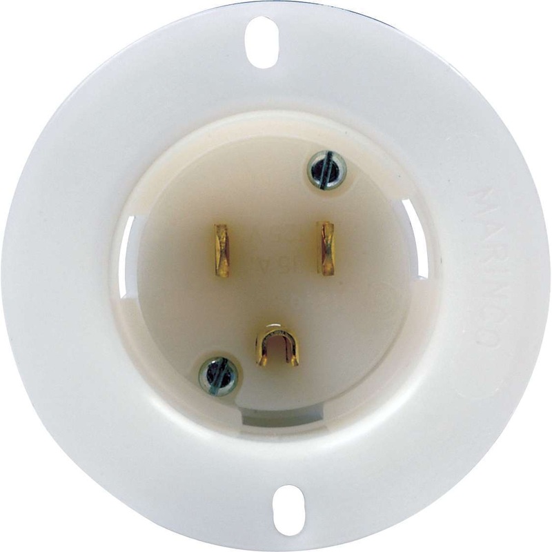 QuickCar Male Recessed Outlet 110 Volt