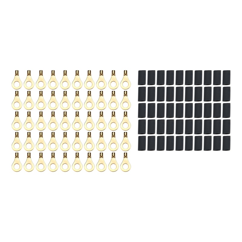 QuickCar Ring Terminal 1/4 14- 16 Gauge w/Heat Shrink 50pk