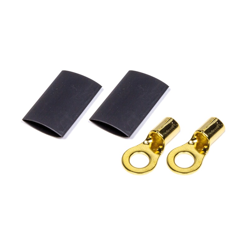 QuickCar Ring Terminal 1/4 8 Gauge Pair w/Heat Shrink