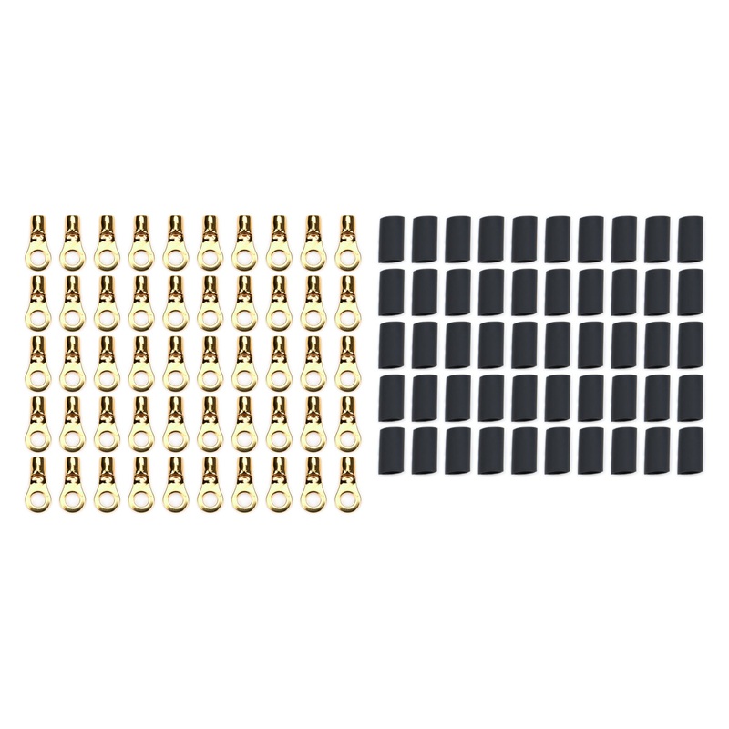 QuickCar Ring Terminal #10 10-12 Gauge w/Heat Shrink 50pk