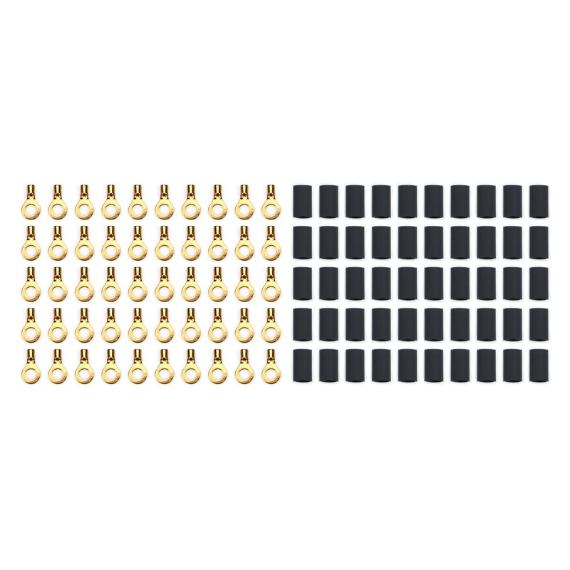 QuickCar Ring Terminal #10 14-16 Gauge w/Heat Shrink 50pk