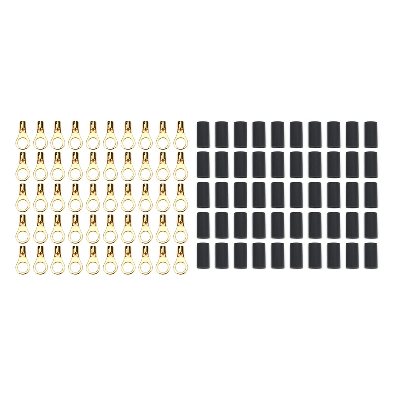 QuickCar Ring Terminal 3/8 10- 12 Gauge w/Heat Shrink 50pk