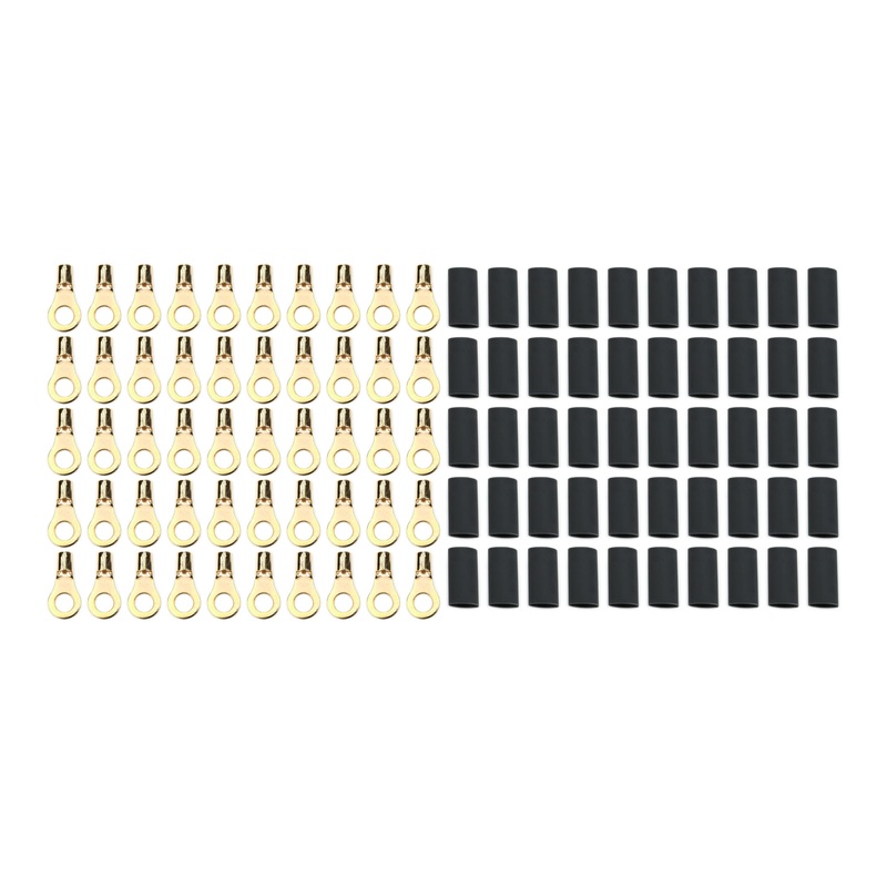 QuickCar Ring Terminal 5/16 8 Gauge w/Heat Shrink 50pk