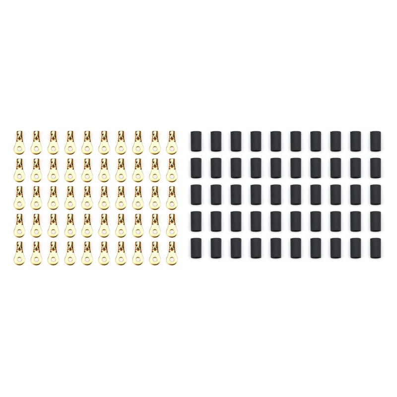 QuickCar Ring Terminal #6 10-12 Gauge w/Heat Shrink 50pk