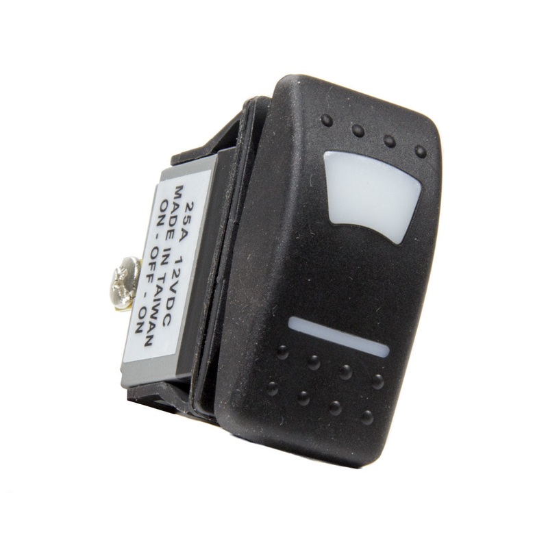 QuickCar Rocker Switch Lighted On /Off/On Green