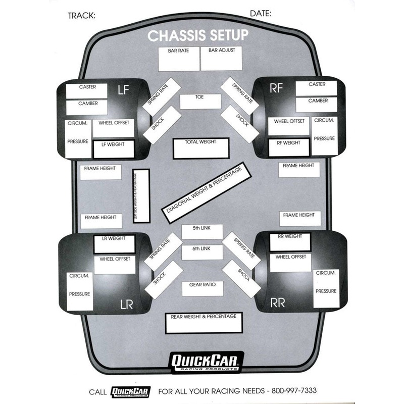QuickCar Chassis Set-Up Forms (50pk)