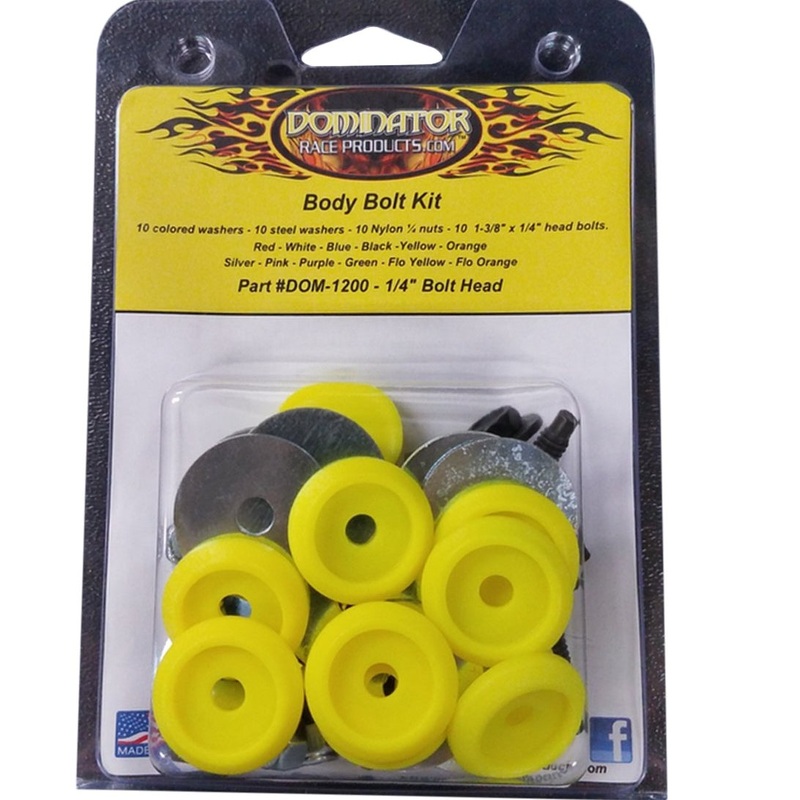 Dominator Body Bolt Kit Hex Head Fluorescent Yellow