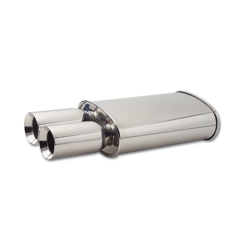 Oval Muffler 3 Inlet w/Dual 3.5 Round Tip 1047