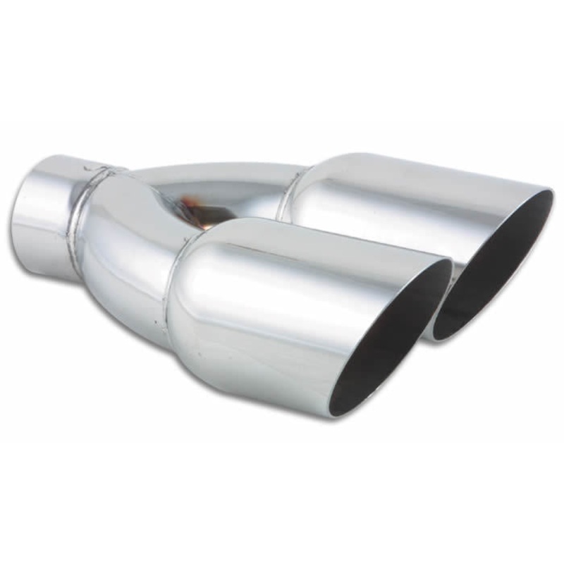 Dual 3.5 Round Stainless Steel Tips Single Wall 1333