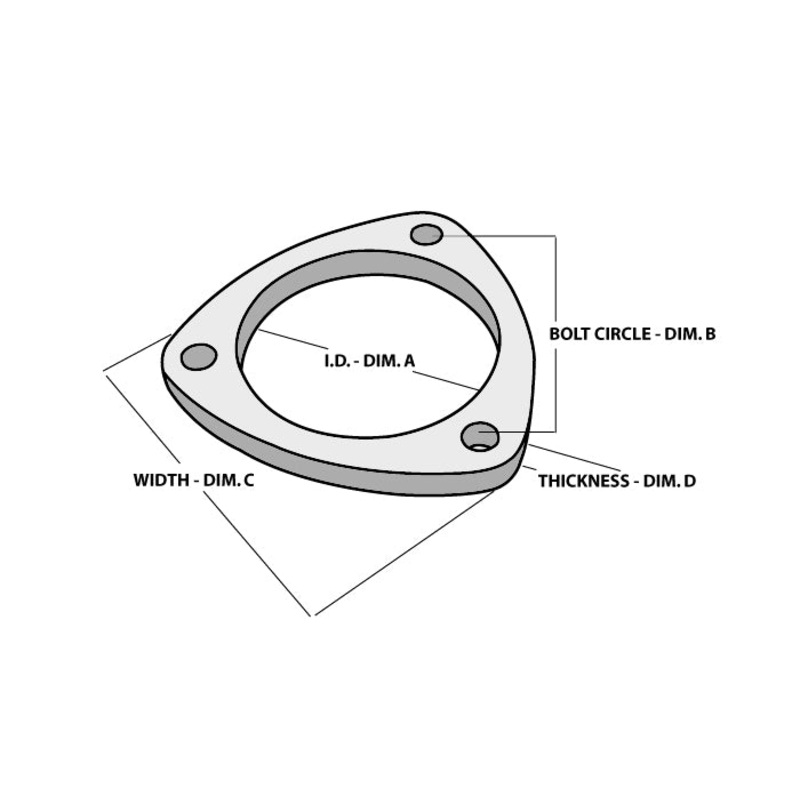 3-Bolt Stainless Steel Flange 2.5 ID 1482