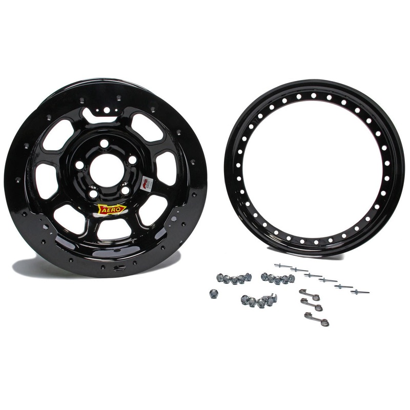 Aero Race Wheels 15×8 2 5.00 Black w/ Black Ring