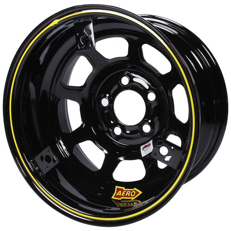 Aero Race Wheels 15×8 2 5.00 Black w/Tabs for Mud Cover