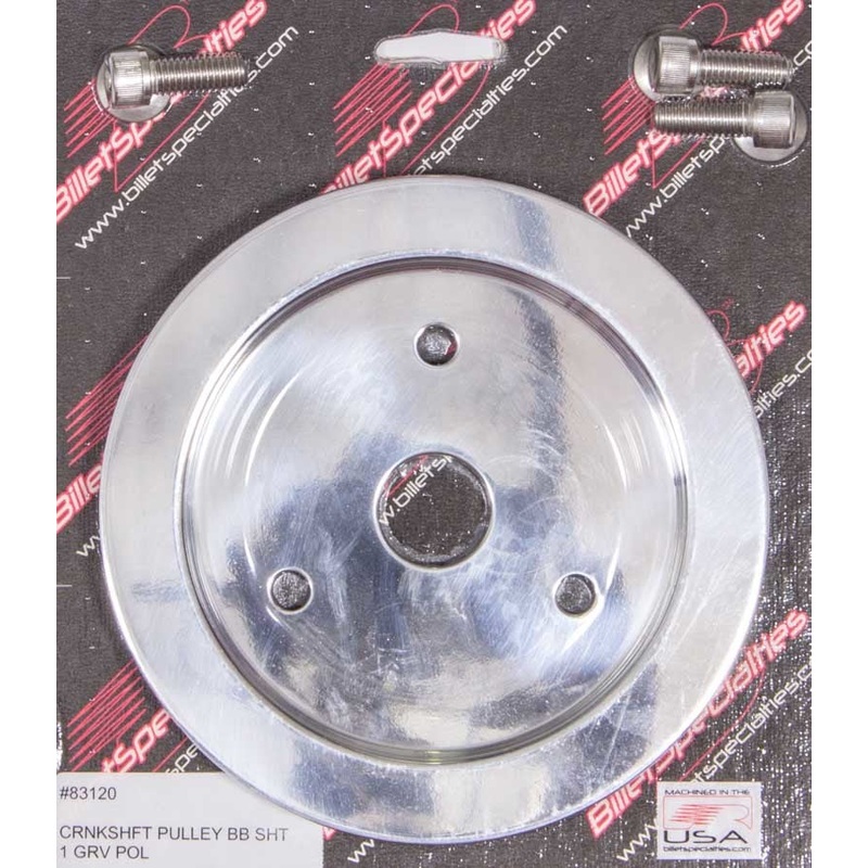 Billet Specialties Crankshaft Pulley Polished BBC 1 Groove Lower Pulley