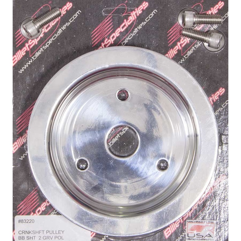 Billet Specialties Crankshaft Pulley Polished BBC 2 Groove Lower Pulley