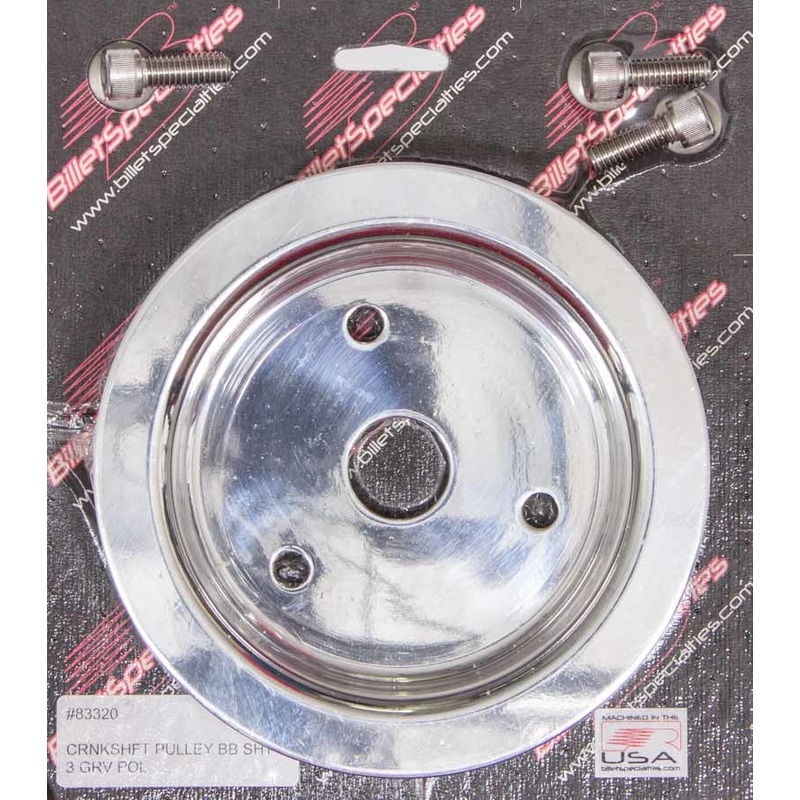 Billet Specialties Crankshaft Pulley Polished BBC 3 Groove Lower Pulley