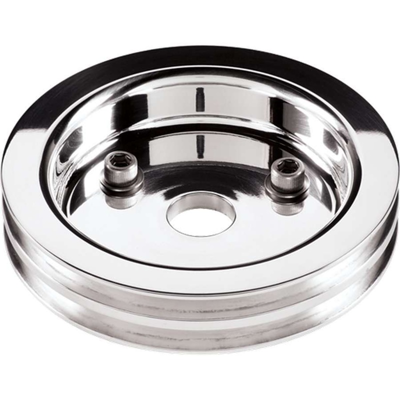 Billet Specialties Crankshaft Pulley Polished SBC 2 Groove Lower Pulley