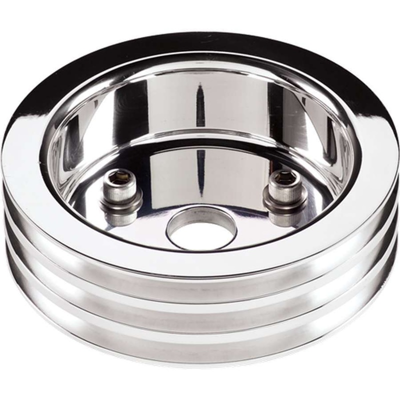 Billet Specialties Crankshaft Pulley Polished SBC 3 Groove Lower Pulley