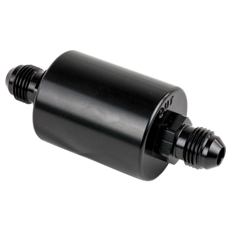 Billet Specialties Fuel Filter In-Line -6AN Ends Black