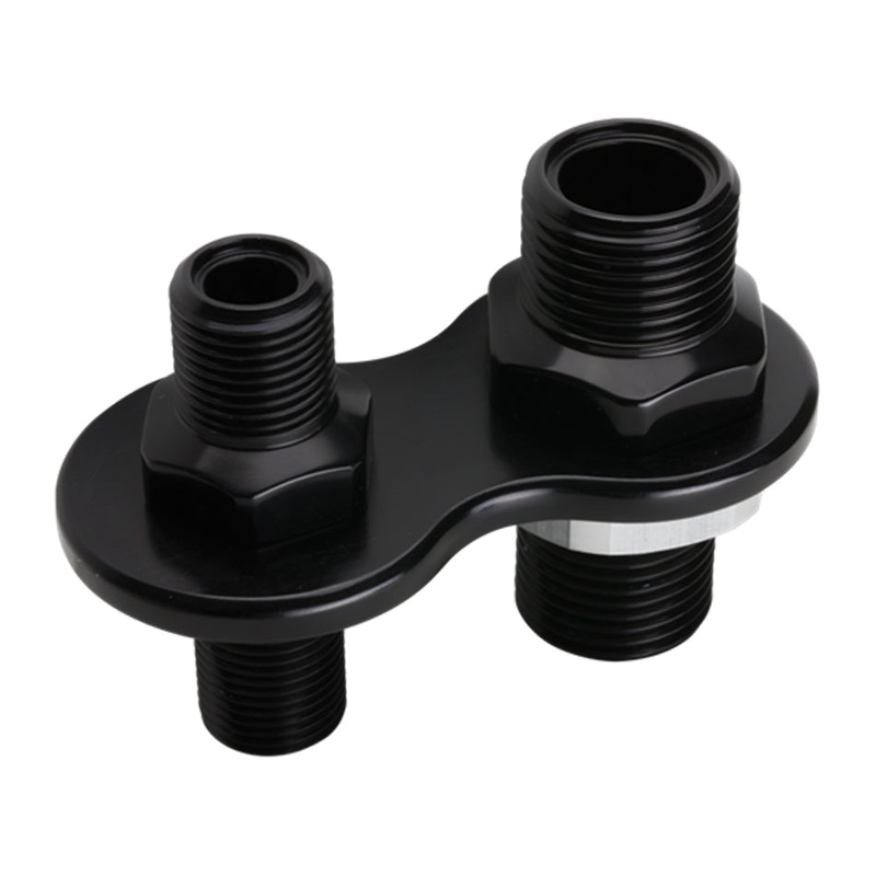 Billet Specialties A/C Bulkhead 2-Port Black