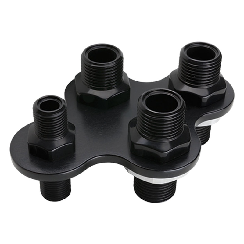 Billet Specialties A/C & Heat Bulkhead 4-Port Black