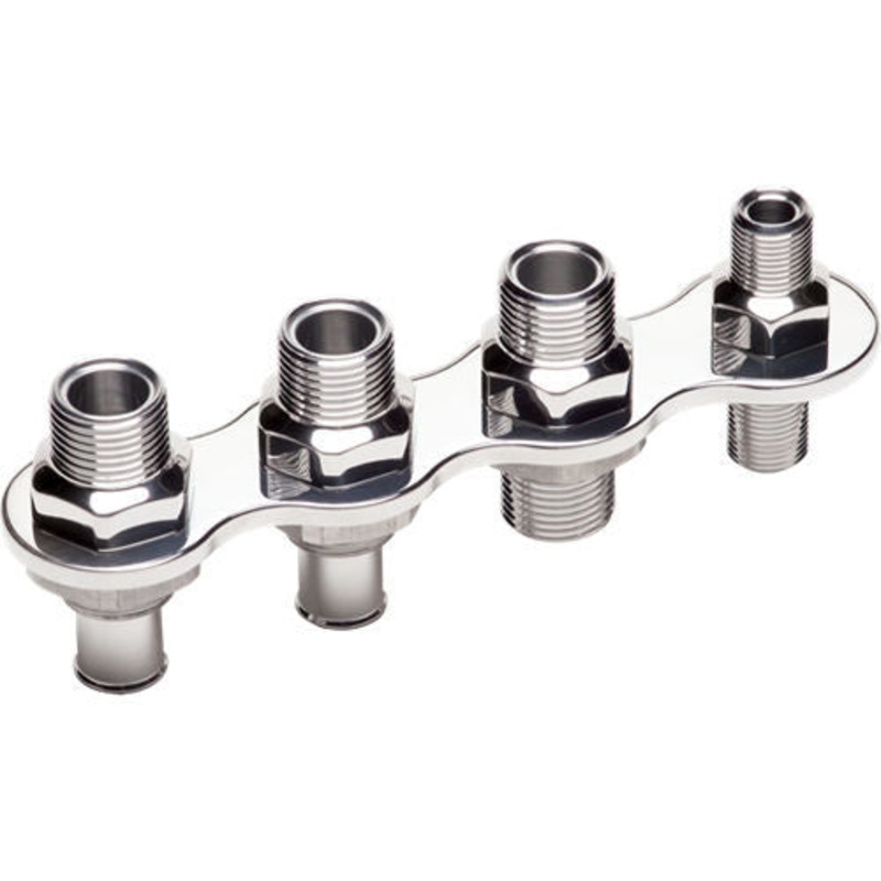 Billet Specialties A/C & Heat Bulkhead Inline Push-On 4 Port