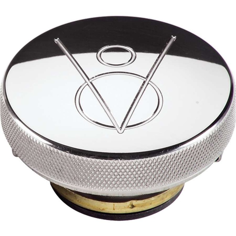 Billet Specialties Polished Radiator Cap V8 Logo 16lb