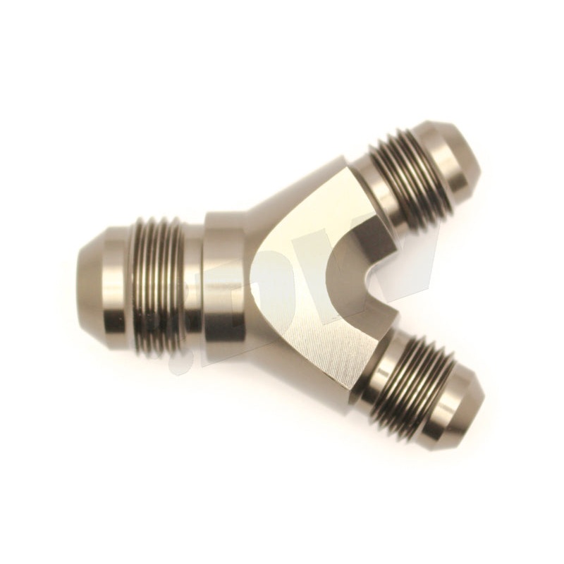DeatschWerks 06-02-0702 Y-Block Fitting Dual 6an Male to 8an Male